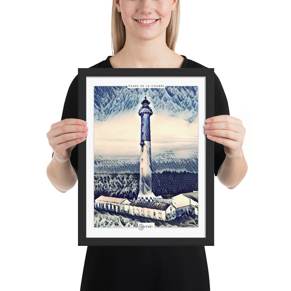 Affiche artistique du phare de la Coubre en style japonais