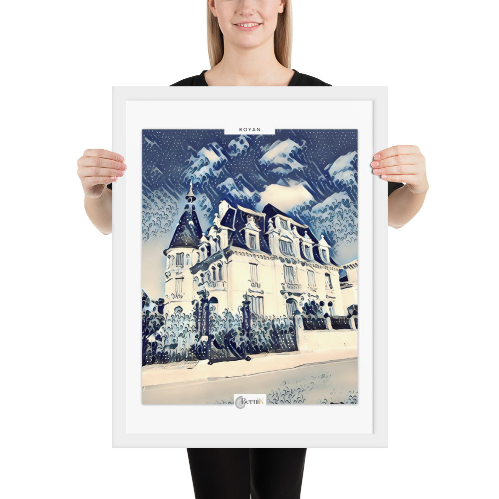 Poster capturant la beauté d'une maison bourgeoise sur la côte atlantique de Royan.