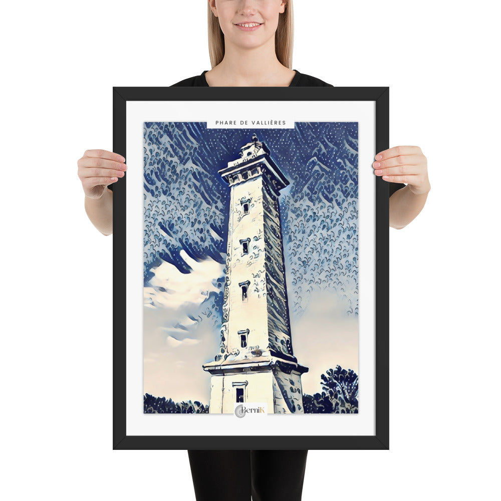 Vue stylisée du phare charentais dans un esprit estampe