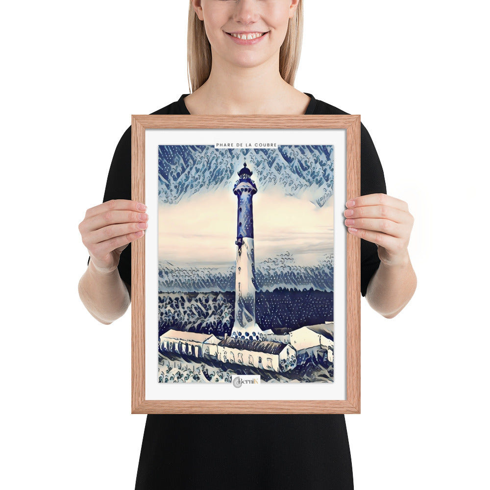 Phare charentais dessiné dans une palette douce et épurée