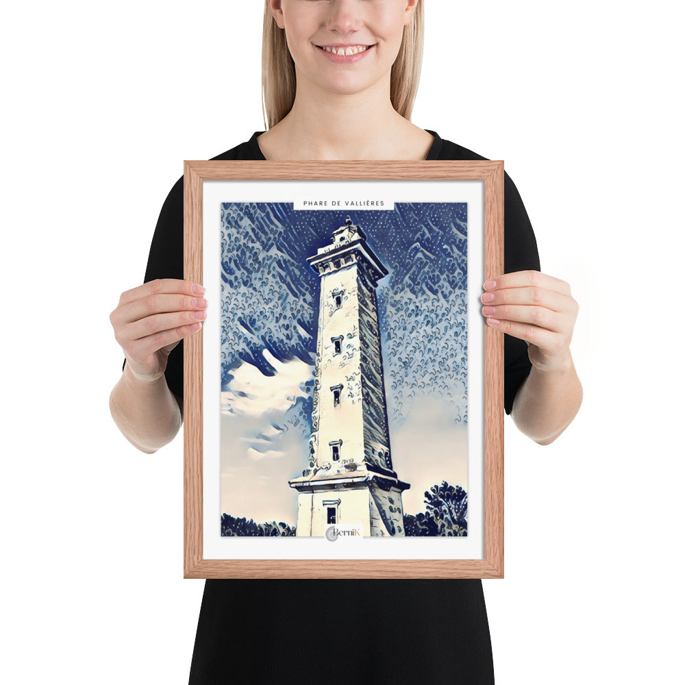 Poster du phare de Vallières sur fond d’océan calme