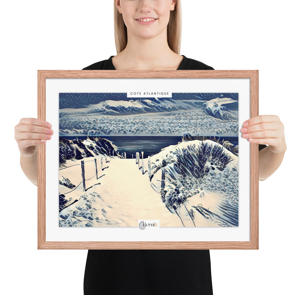 Dunes de sable ondulantes avec l'océan à perte de vue