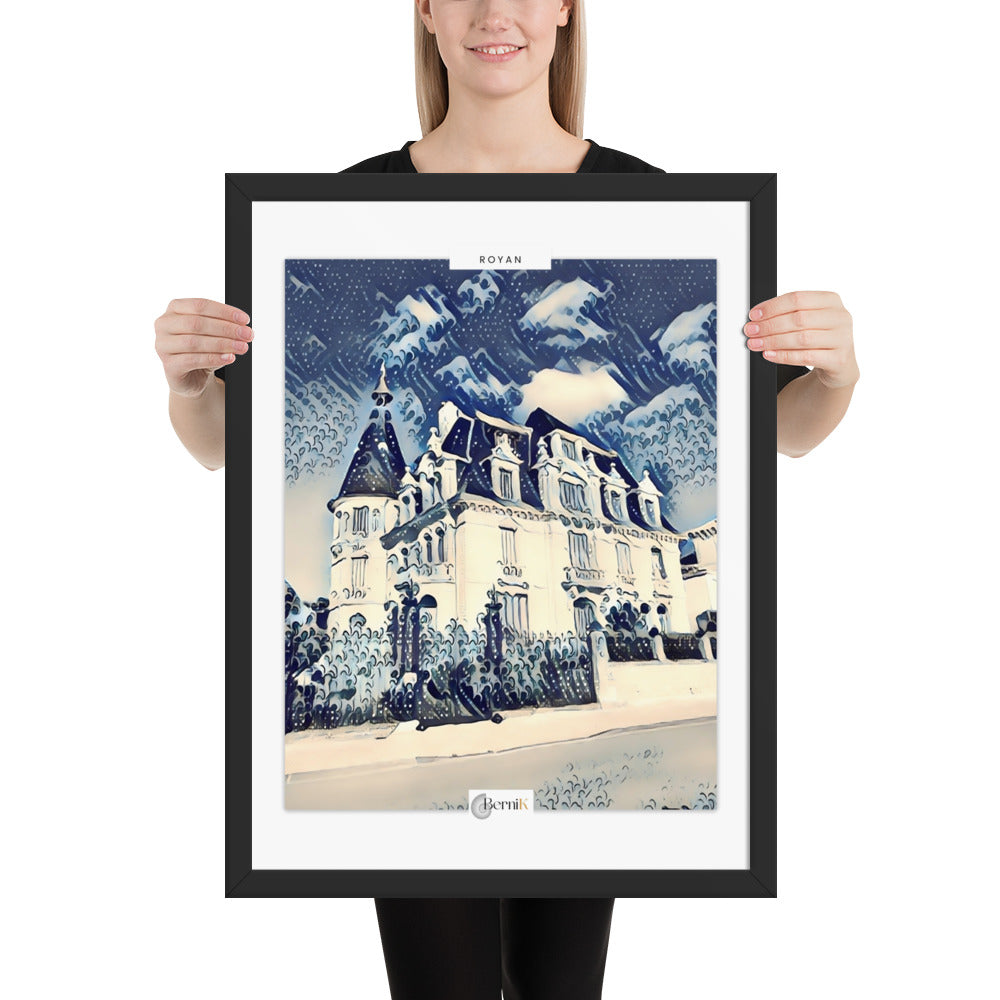 Affiche d'une villa emblématique de Royan, fusionnant art vintage et design côtier.