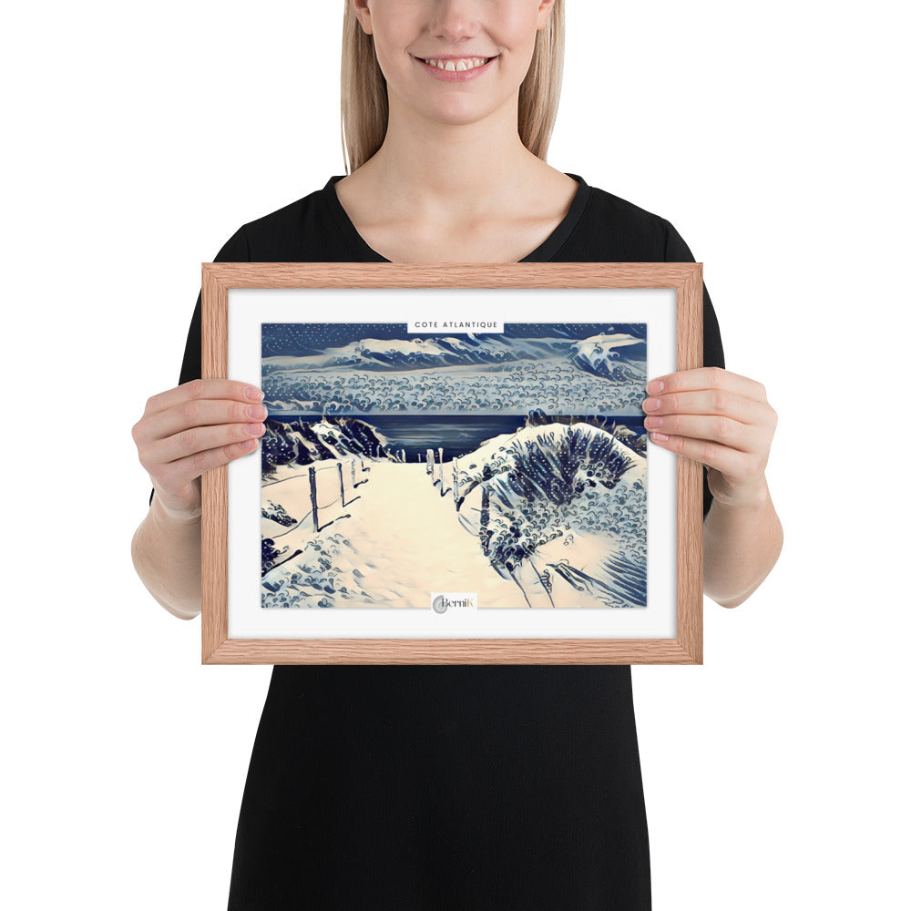 Paysage atlantique avec du sable doré et l’océan au loin