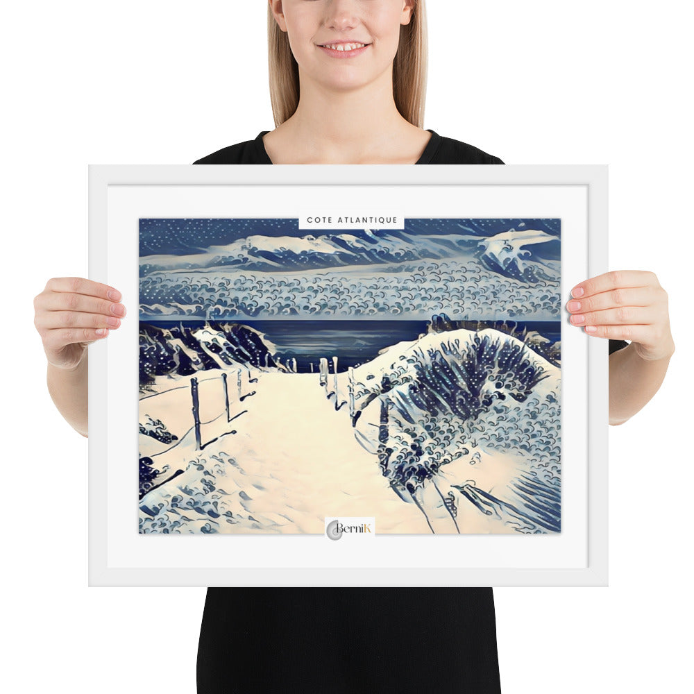 Plage Atlantique avec dunes de sable et océan calme