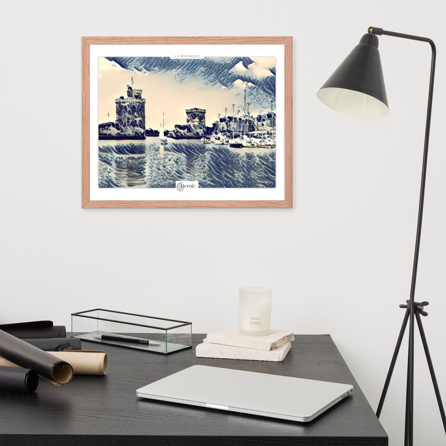 Poster décoratif du Vieux Port de La Rochelle avec vue sur les tours emblématiques.