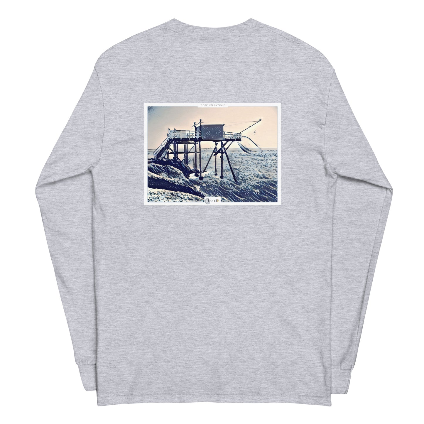 Tshirt unisexe en coton doux, design carrelet en bleu, parfait pour un style marine chic.