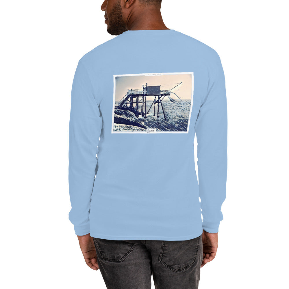 Tshirt unisexe en coton doux, design carrelet bleu, parfait pour un look decontracte ou sophistique.