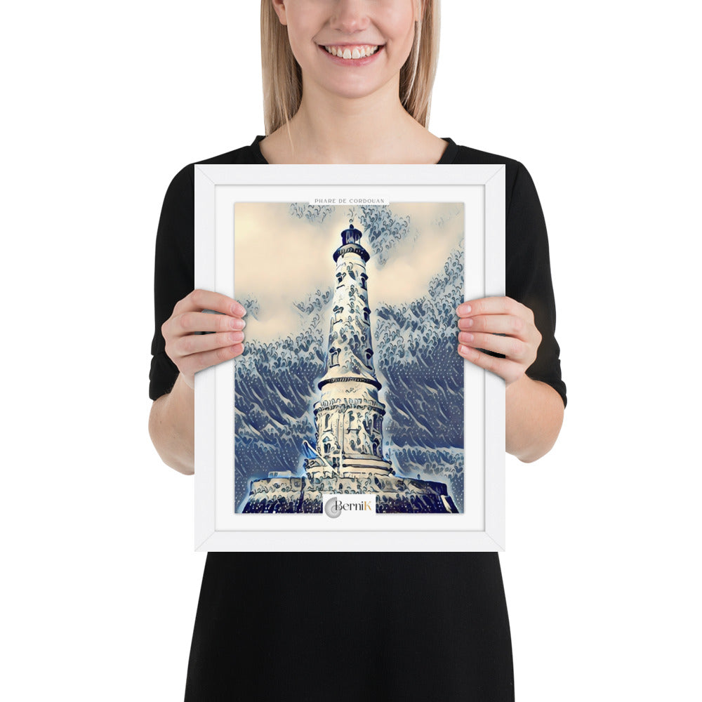 Affiche élégante représentant le phare de Cordouan, parfait pour un intérieur marin.