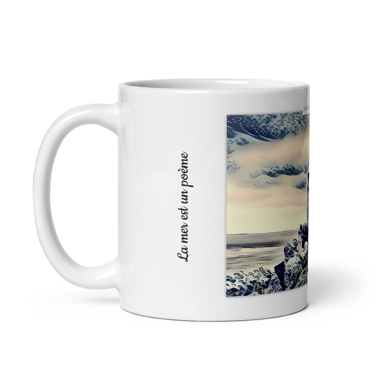 Mug en céramique avec une vue de l’église de Talmont, située à l’embouchure de la Gironde.