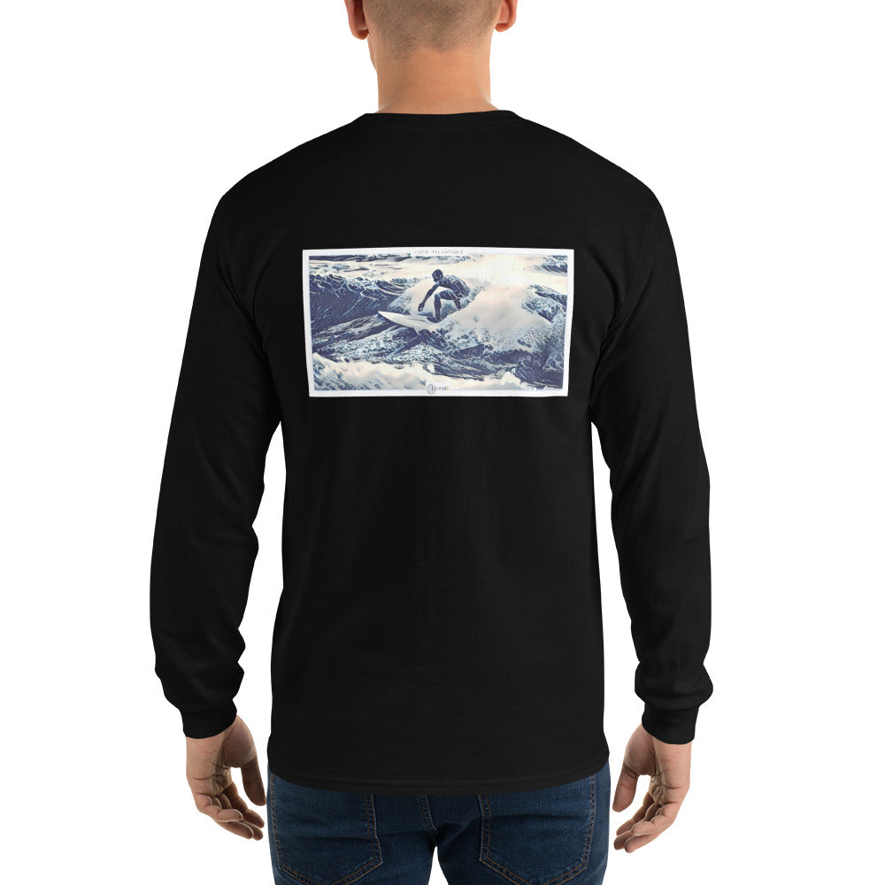 T-shirt manches longues avec un motif inspiré des plages et vagues de Seignosse.