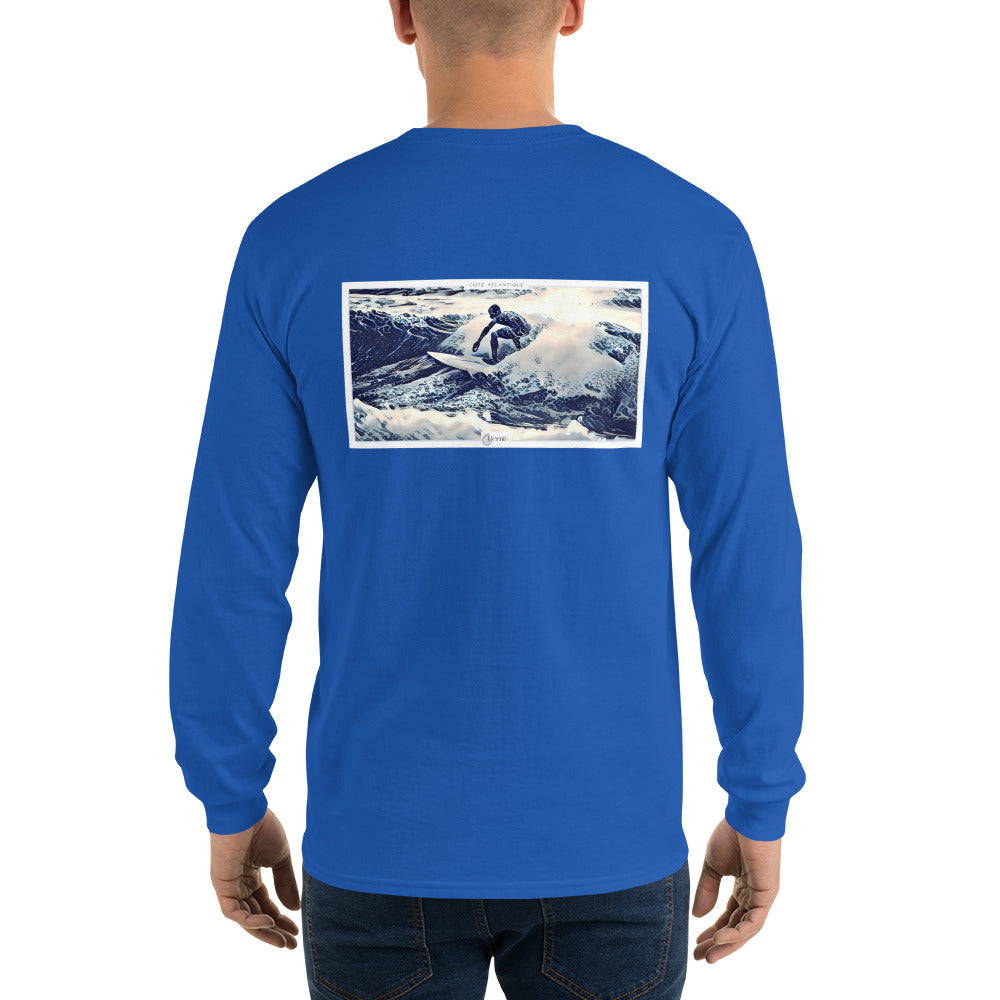 T-shirt unisexe manches longues pour surfeurs, inspiré de Seignosse et du Japon.